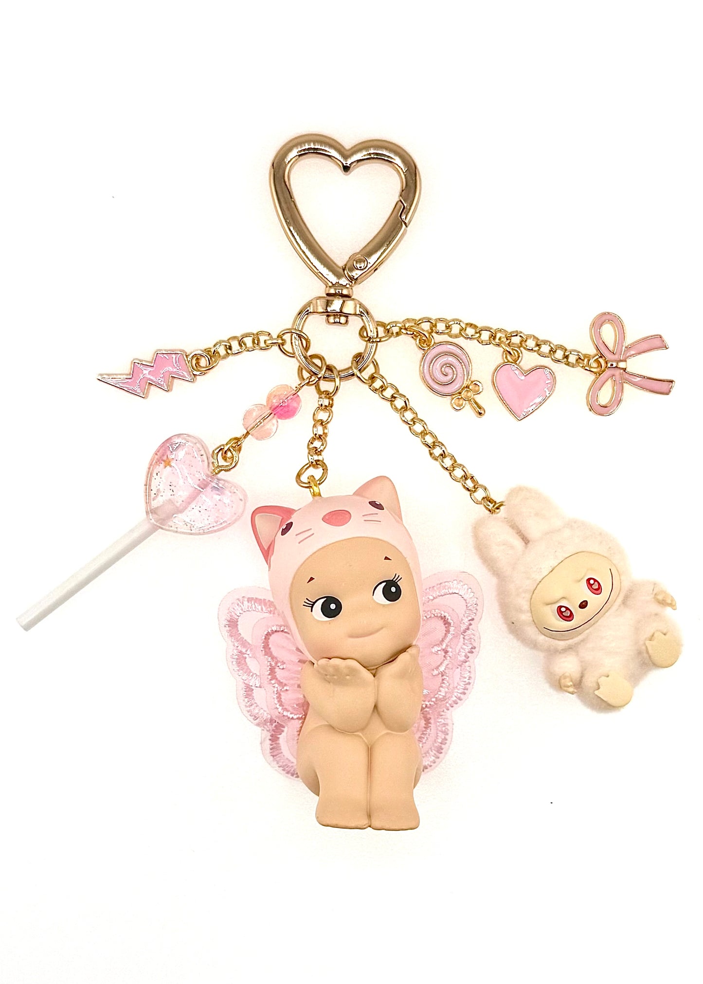 Gold Calico Cat with mini lafufu (cherry blossom hanami)