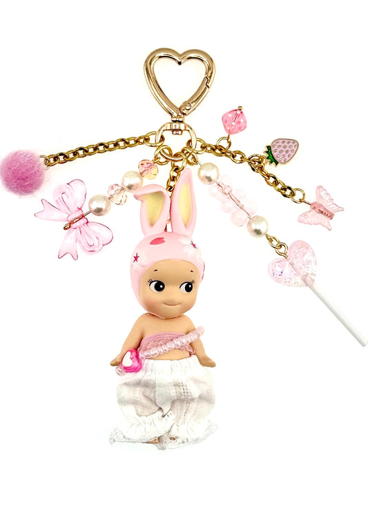 Gold Rabbit with purse (cherry blossom hanami)