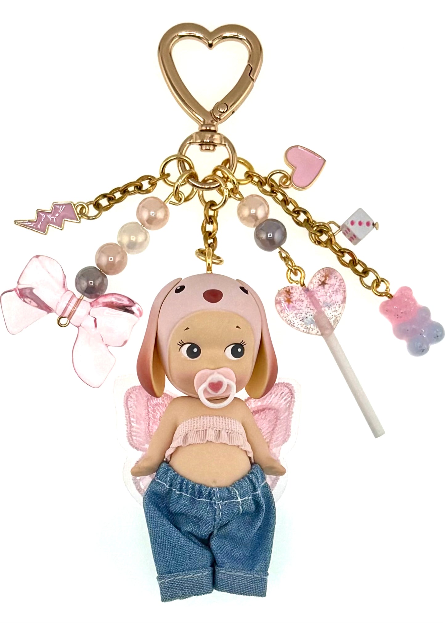 Gold Lop with pacifier