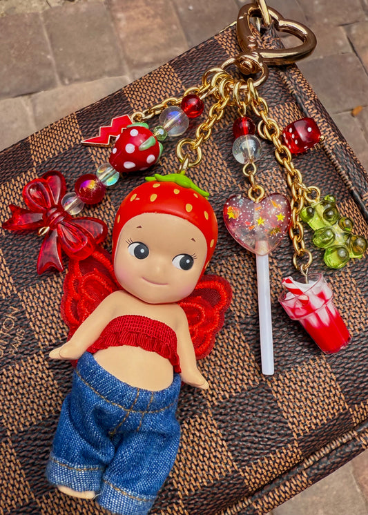 Gold Strawberry (pink and green)