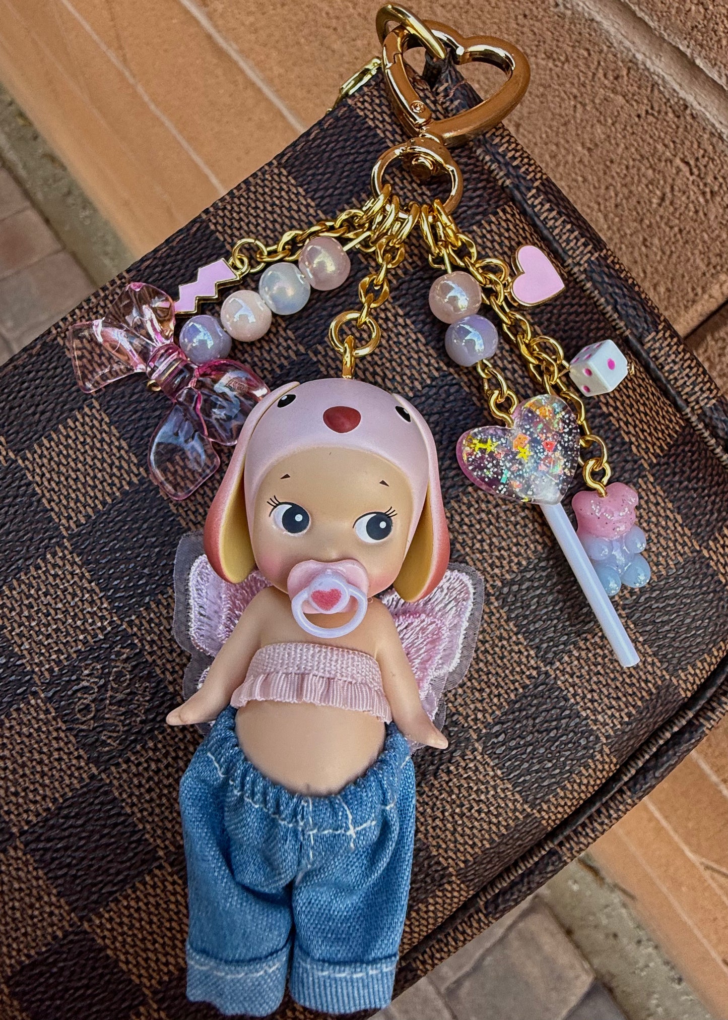 Gold Lop with pacifier